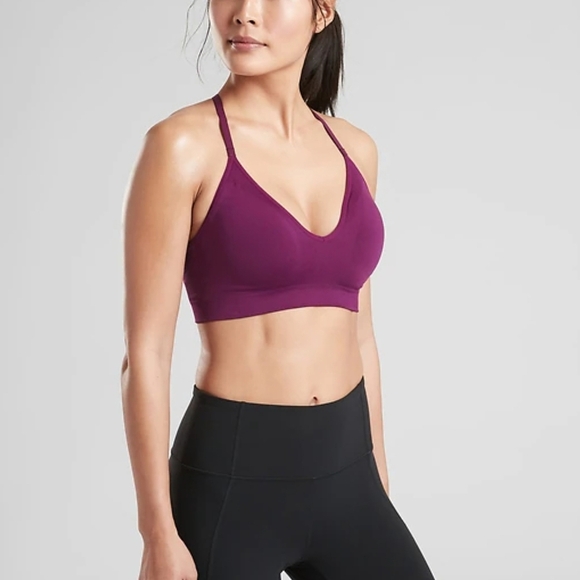 Athleta Other - Athleta Renew Bra Size Medium Purple Burgundy Light Impact C Cup Yoga Pilates